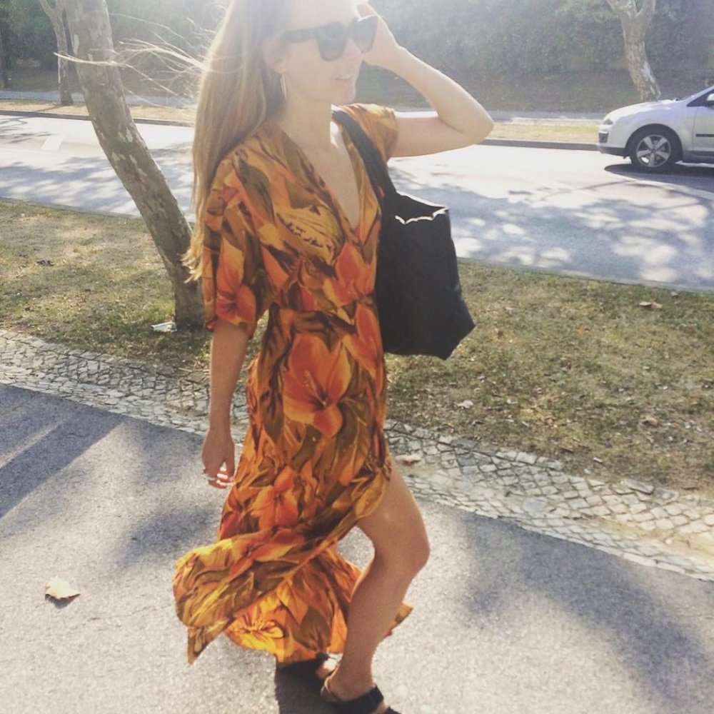 Reformation Printed Maxi Wrap Style Dress